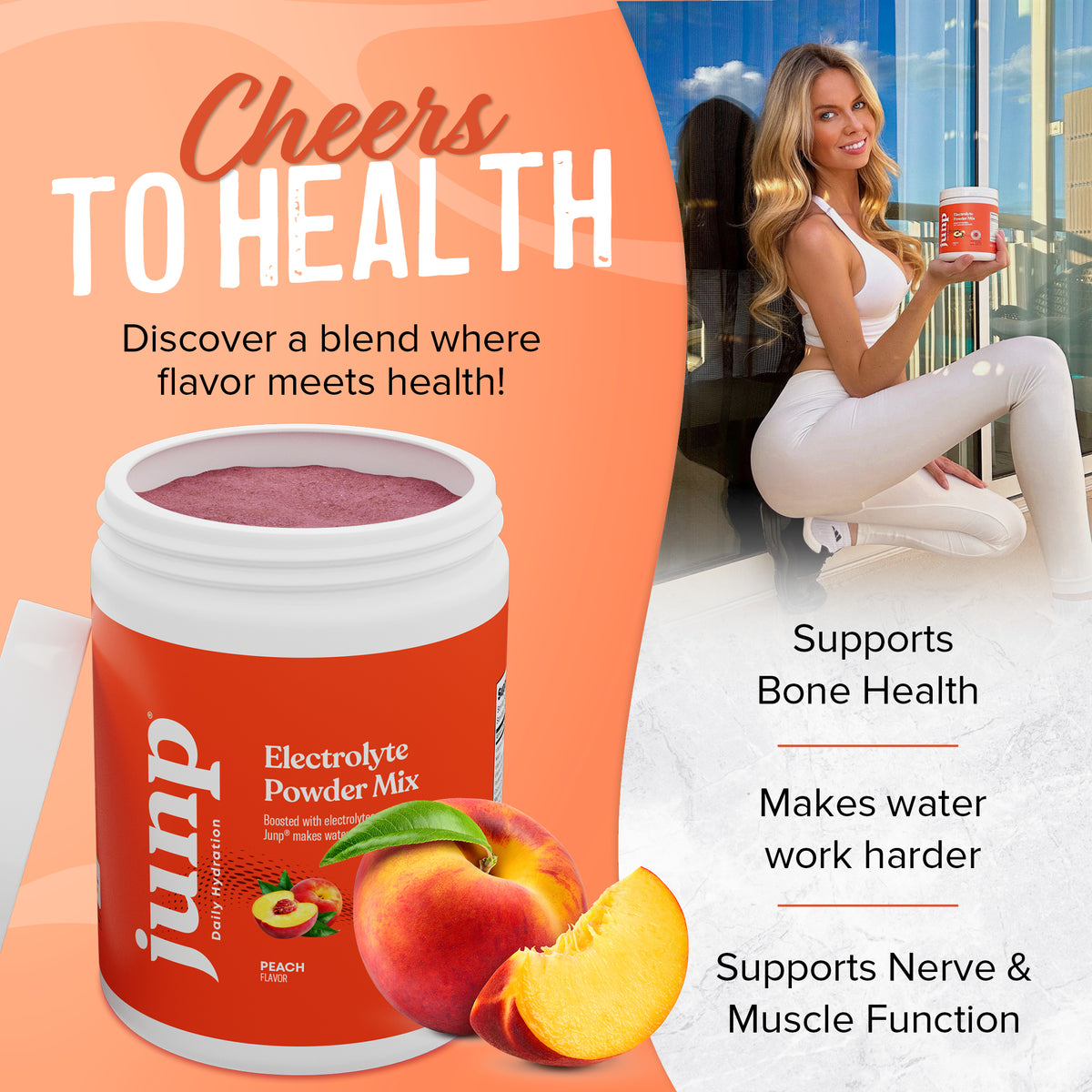 Junp Peach Electrolyte Drink Mix