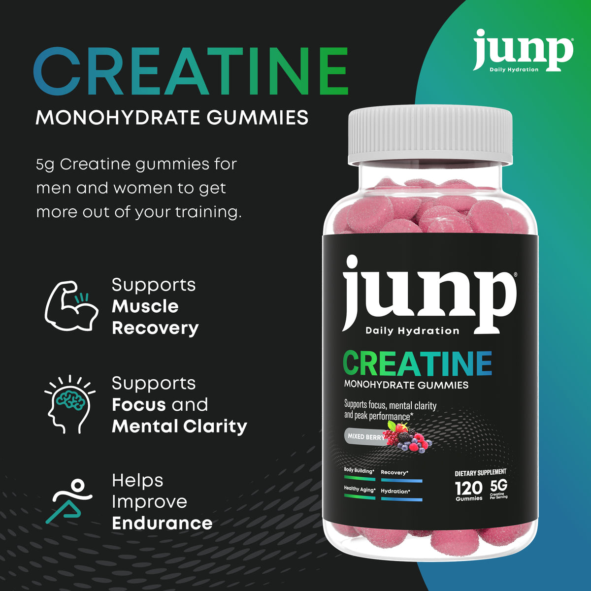 Junp Creatine Gummies, 30 servings